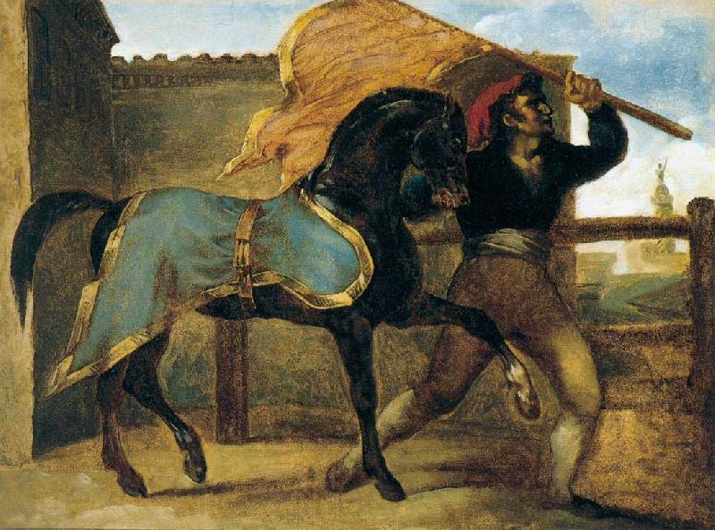 Jean Louis Voille The Horse Race France oil painting art